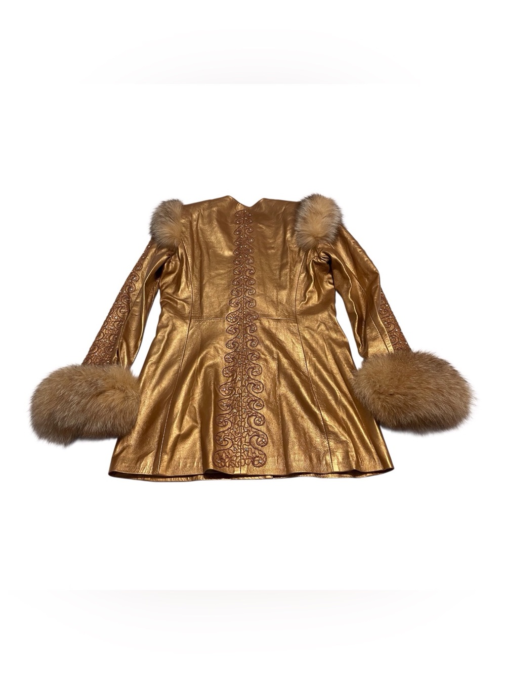Vintage Dero by Rocco D'Amelio Women's Metalic Copper Fur Jacket,M - Picture 8 of 14